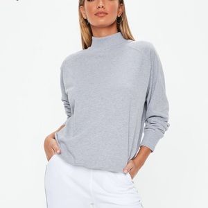 Missguided Gray Hight Neck Sweatshirt